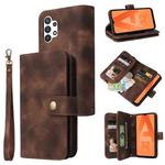 For Samsung Galaxy A32 5G Multifunctional Card Slot Zipper Wallet Leather Phone Case(Brown)