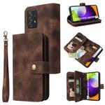 For Samsung Galaxy A52 5G / 4G Multifunctional Card Slot Zipper Wallet Leather Phone Case(Brown)