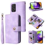 For Samsung Galaxy A52 5G / 4G Multifunctional Card Slot Zipper Wallet Leather Phone Case(Purple)