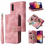 For Samsung Galaxy A70 Multifunctional Card Slot Zipper Wallet Leather Phone Case(Rose Gold)