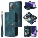 For Samsung Galaxy Note20 Multifunctional Card Slot Zipper Wallet Leather Phone Case(Blue)