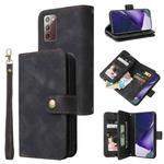 For Samsung Galaxy Note20 Multifunctional Card Slot Zipper Wallet Leather Phone Case(Black)