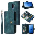 For Samsung Galaxy S9+ Multifunctional Card Slot Zipper Wallet Leather Phone Case(Blue)