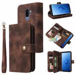 For Samsung Galaxy S9+ Multifunctional Card Slot Zipper Wallet Leather Phone Case(Brown)