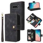 For Samsung Galaxy S10 Multifunctional Card Slot Zipper Wallet Leather Phone Case(Black)