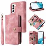 For Samsung Galaxy S21 5G Multifunctional Card Slot Zipper Wallet Leather Phone Case(Rose Gold)