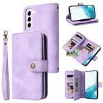 For Samsung Galaxy S22+ 5G Multifunctional Card Slot Zipper Wallet Leather Phone Case(Purple)