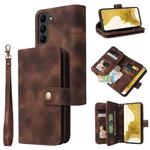 For Samsung Galaxy S23 5G Multifunctional Card Slot Zipper Wallet Leather Phone Case(Brown)