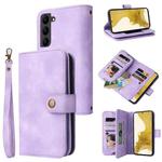 For Samsung Galaxy S23 5G Multifunctional Card Slot Zipper Wallet Leather Phone Case(Purple)