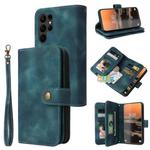For Samsung Galaxy S23 Ultra 5G Multifunctional Card Slot Zipper Wallet Leather Phone Case(Blue)