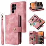 For Samsung Galaxy S23 Ultra 5G Multifunctional Card Slot Zipper Wallet Leather Phone Case(Rose Gold)