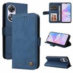 For OPPO A58 5G Skin Feel Life Tree Metal Button Leather Phone Case(Blue)