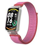 For Xiaomi Mi Band 7 Pro Integrated PC Protective Case + Nylon Loop Watch Band(Brilliant Pink)