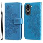 For Huawei nova 10 7-petal Flowers Embossing Leather Phone Case(Blue)