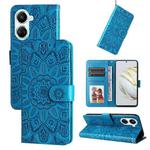 For Huawei nova 10 SE Embossed Sunflower Leather Phone Case(Blue)
