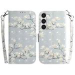 For Samsung Galaxy S23 5G 3D Colored Pattern Flip Leather Phone Case(Magnolia)