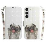 For Samsung Galaxy S23 5G 3D Colored Pattern Flip Leather Phone Case(Pug)