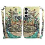 For Samsung Galaxy S23+ 5G 3D Colored Pattern Flip Leather Phone Case(Zoo)