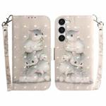 For Samsung Galaxy S23+ 5G 3D Colored Pattern Flip Leather Phone Case(Squirrels)