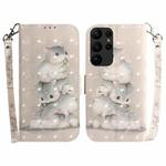 For Samsung Galaxy S23 Ultra 5G 3D Colored Pattern Flip Leather Phone Case(Squirrels)