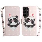 For Samsung Galaxy S23 Ultra 5G 3D Colored Pattern Flip Leather Phone Case(Heart Panda)