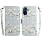 For Huawei nova Y70 Plus 3D Colored Pattern Flip Leather Phone Case(Magnolia)