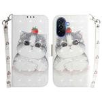 For Huawei nova Y70 Plus 3D Colored Pattern Flip Leather Phone Case(Cute Cat)