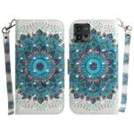 For Motorola Moto G72 3D Colored Pattern Flip Leather Phone Case(Peacock Wreath)