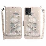 For Motorola Moto G72 3D Colored Pattern Flip Leather Phone Case(Squirrels)