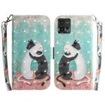 For Motorola Moto G72 3D Colored Pattern Flip Leather Phone Case(Black White Cat)