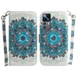 For Xiaomi 12T Pro 3D Colored Pattern Flip Leather Phone Case(Peacock Wreath)