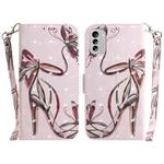 For Nokia G60 3D Colored Pattern Flip Leather Phone Case(Butterfly High-heeled)
