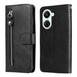 For Huawei nova 10 SE Calf Texture Zipper Leather Phone Case(Black)