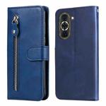 For Huawei nova 10 Calf Texture Zipper Leather Phone Case(Blue)