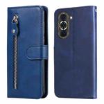 For Huawei nova 10 Pro Calf Texture Zipper Leather Phone Case(Blue)