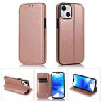 For iPhone 14 Pro Max Strong Magnetic Closure PU + TPU Leather Phone Case(Rose Gold)
