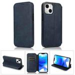 For iPhone 14 Strong Magnetic Closure PU + TPU Leather Phone Case(Blue)
