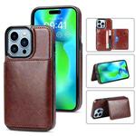 For iPhone 14 Pro Max Shockproof PU + TPU Phone Case(Brown)