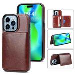 For iPhone 14 Pro Shockproof PU + TPU Phone Case(Brown)