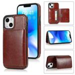 For iPhone 14 Shockproof PU + TPU Phone Case(Brown)