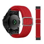 For Garmin Fenix 7X Adjustable Nylon Braided Elasticity Watch Band(Red)