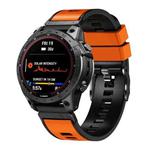 For Garmin Fenix 7X 26mm Plain Weave Two-Color Quick Release Silicone Watch Band(Orange Black)