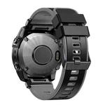 For Garmin Fenix 7X 26mm Plain Weave Two-Color Quick Release Silicone Watch Band(Black Grey)