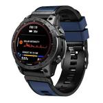 For Garmin Fenix 7 22mm Plain Weave Two-Color Quick Release Silicone Watch Band(Dark Blue)