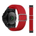 For Garmin Fenix 7 Adjustable Nylon Braided Elasticity Watch Band(Red)