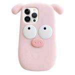 For iPhone 14 Pro 3D Cute Pig Silicone Phone Case(Pink)