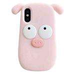 For iPhone XS Max 3D Cute Pig Silicone Phone Case(Pink)
