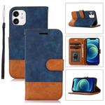 For iPhone 12 mini Splicing Leather Phone Case(Dark Blue)