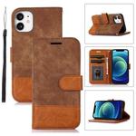 For iPhone 12 mini Splicing Leather Phone Case(Brown)