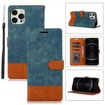 For iPhone 12 / 12 Pro Splicing Leather Phone Case(Green)